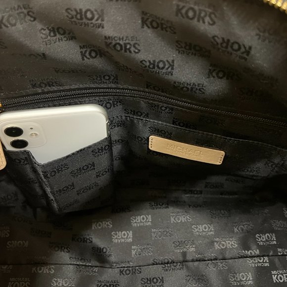 Michael Kors Shiny Black Monogram Satchel Bag - Picture 9 of 14